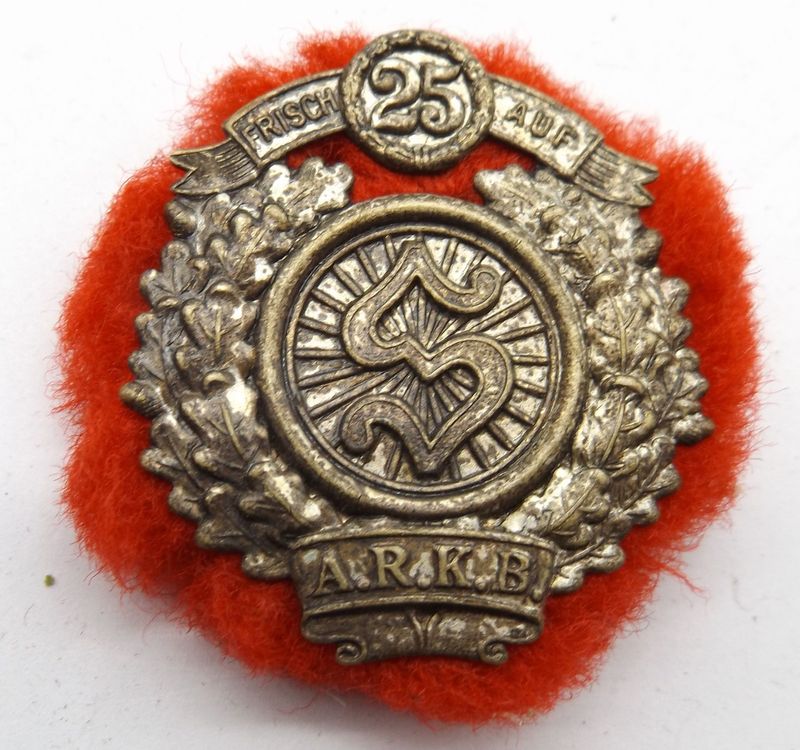 Deutsches Reich: Mitgliedsabzeichen für 25 Jahre Arbeiter-Rad- und Kraftfahrer-Bund Solidarität (A.R.K.B.), an Nadel.