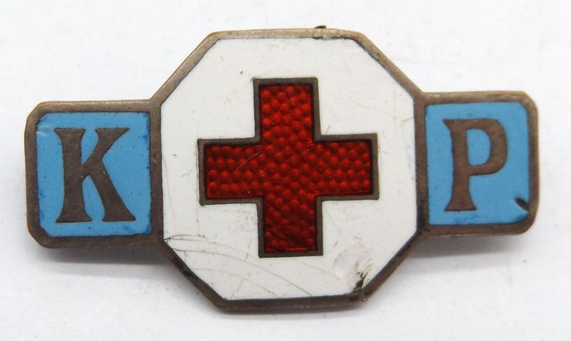 Deutsches Reich: Brosche Deutsches Rotes Kreuz für Krankenpflegerinnen, rückseitig mit Trägernummer 275.