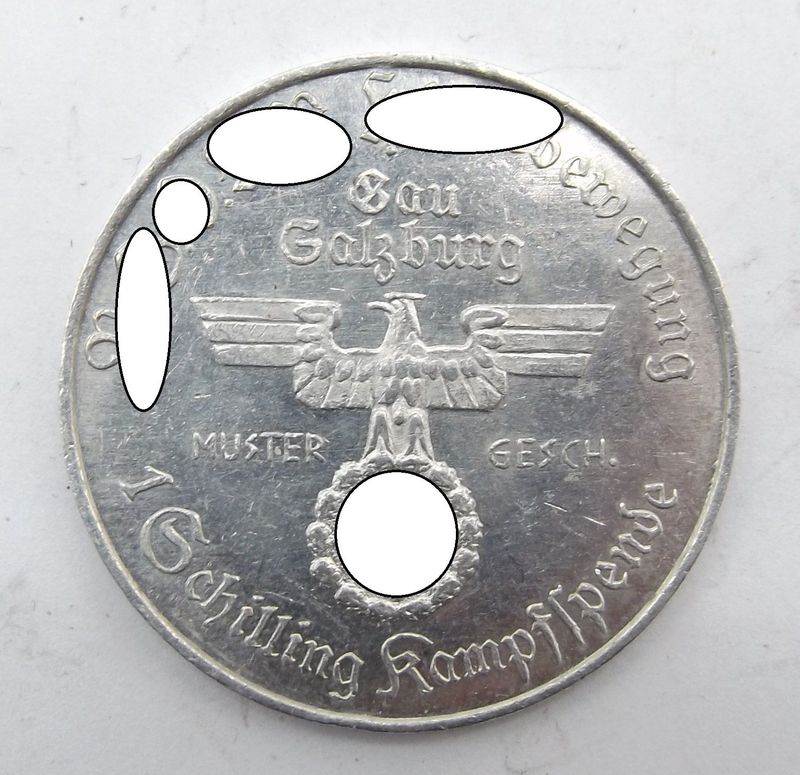 3. Reich: 1 Schilling Kampfspende, Gau Salzburg.