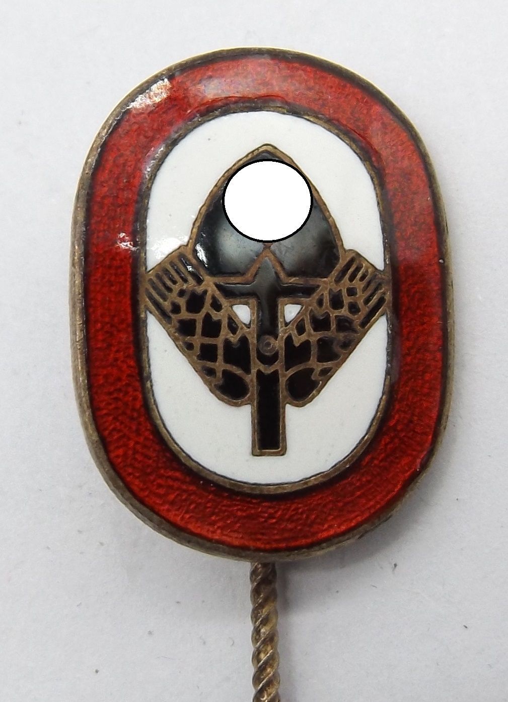Reichsarbeitsdienst (RAD): Mitgliedsnadel, Rückseite markiert mit "RJAD.", Herstellersignet B.S.W.  für den Hersteller Brüder Schneider, Wien.