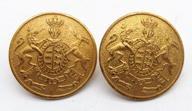 Württemberg: Paar Sergeantenknöpfe, Hersteller Extra Fein, Durchmesser ca. 29 mm.