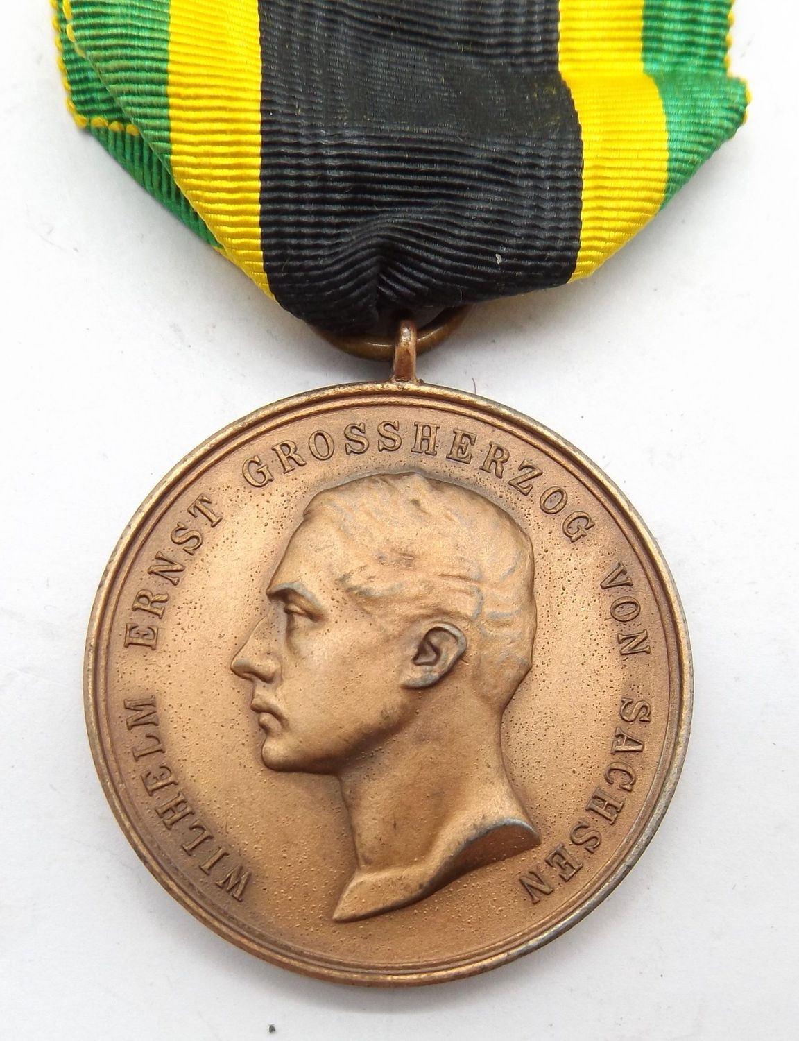 Sachsen Weimar Eisenach: Allgemeines Ehrenzeichen in Bronze, am Band.