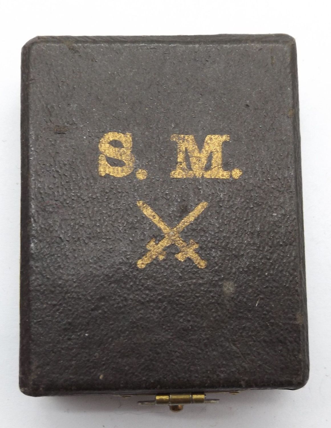 Reuss: Silberne Verdienstmedaille 2. Modell mit Schwertern Etui.