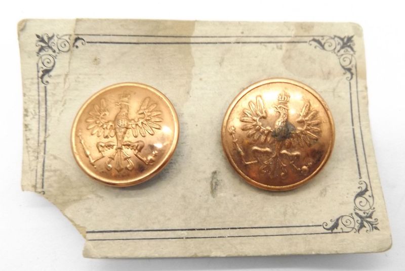 Preussen: Paar Gefreitenknöpfe, auf Verkaufspapier, Durchmesser ca. 25 mm. Preussen: Paar Gefreitenknöpfe, auf Verkaufspapier, Durchmesser ca. 25 mm.