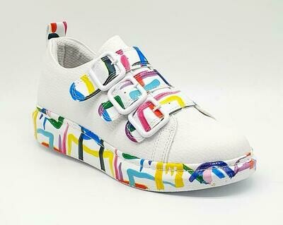 Ladies Buckle Splash Sneakers
