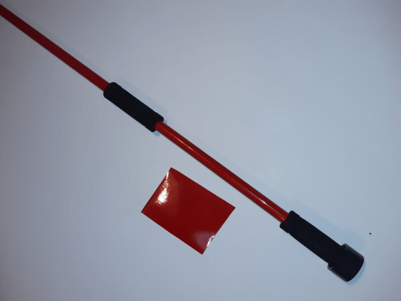 Blasrohr ca. 1,60 m mit 16 mm Innendurchmesser -   "Rote  Designfolie"