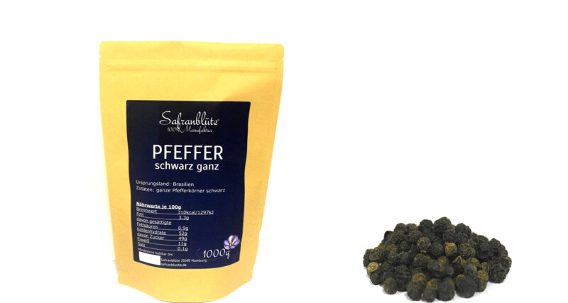 Pfeffer schwarz ganz 1000g Pfeffer schwarz ganz 1000g
