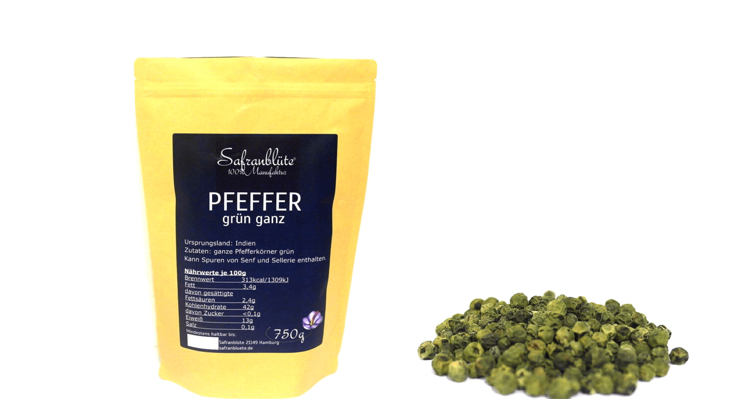 Pfeffer grün ganz 750g