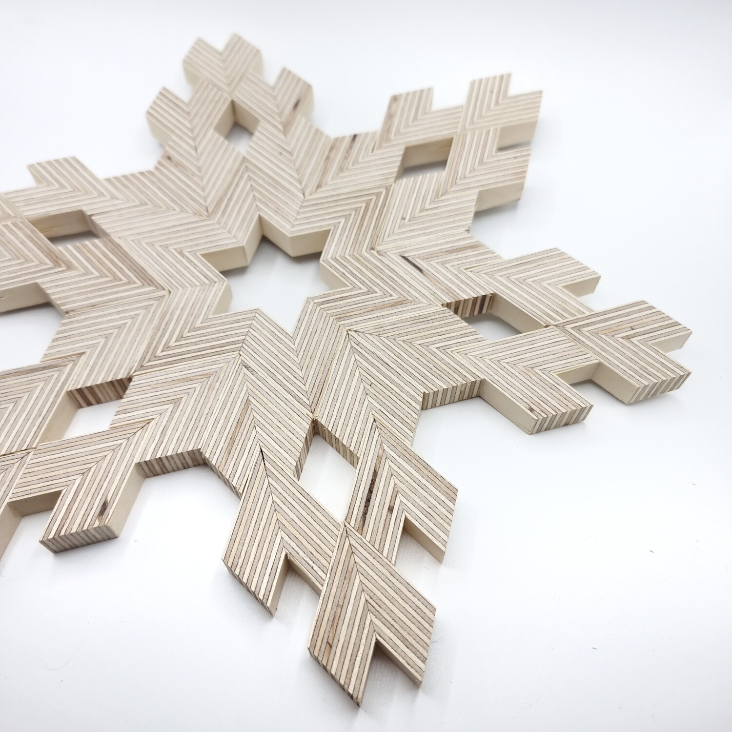 Large Pattern Plywood Trivet, Snowflake Star