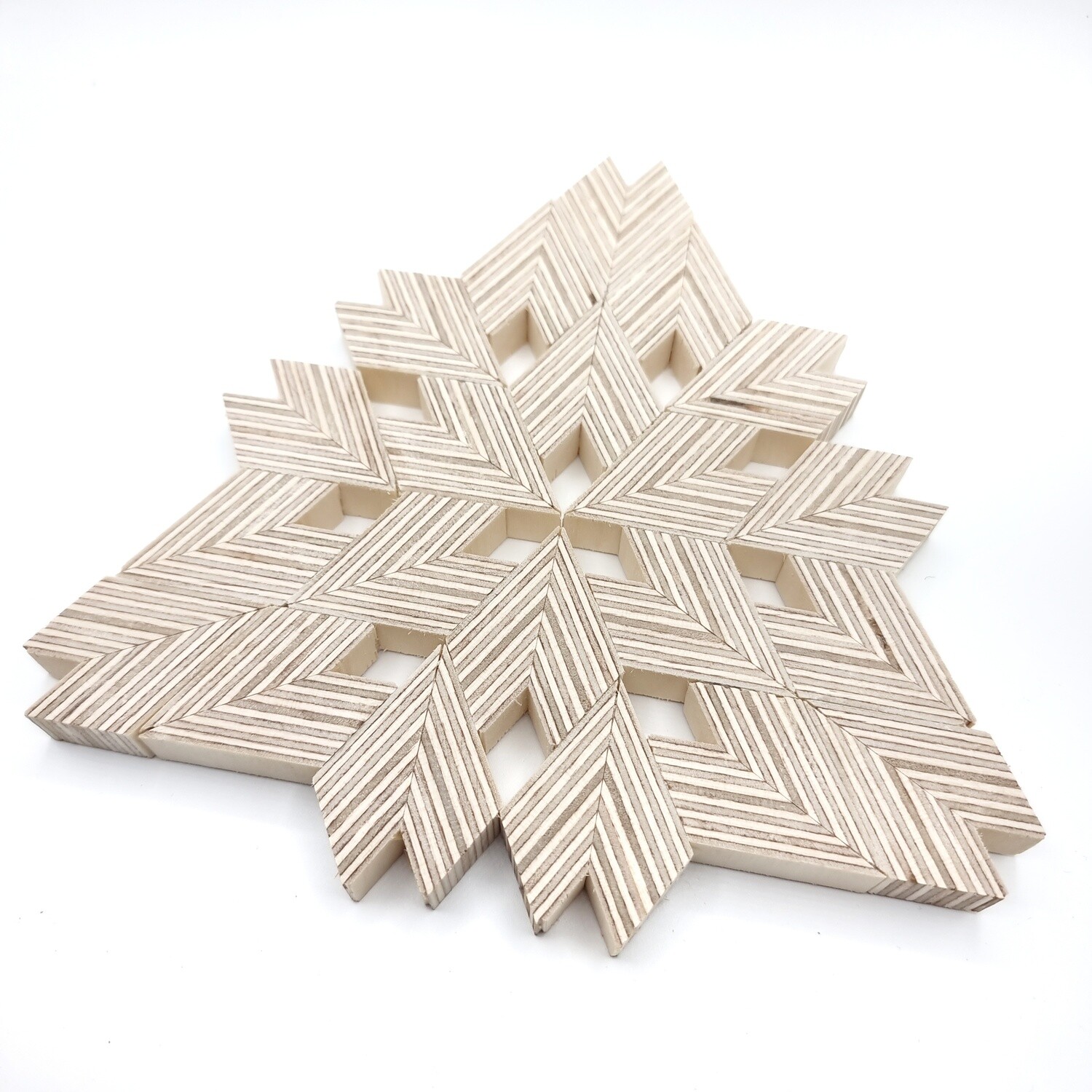 Medium Pattern Plywood Trivet, Triangle Design 1