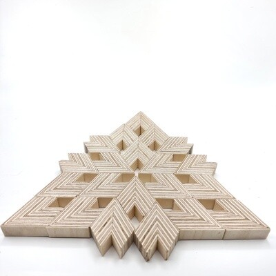 Medium Pattern Plywood Trivet, Triangle Design 2