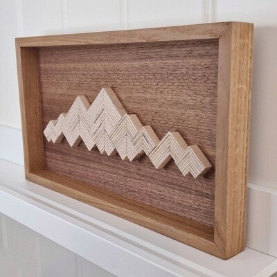 Pattern Plywood Art Large Mountains