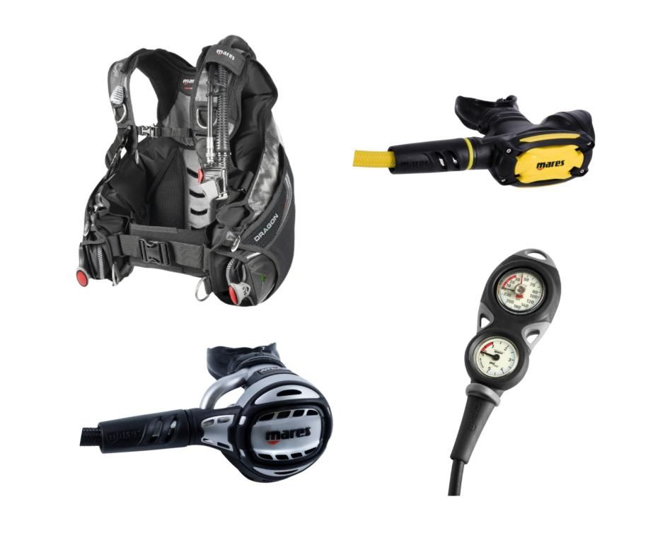 BCD Dragon + Regulator Atlas 62x + Octopus SXS + Mission 2 Us