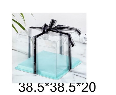 Transparent Cakebox With Aqua Base