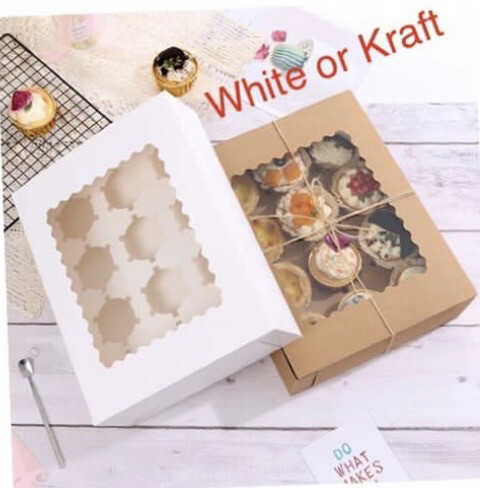 10 Pieces White 12cavity Cupcake Boxes