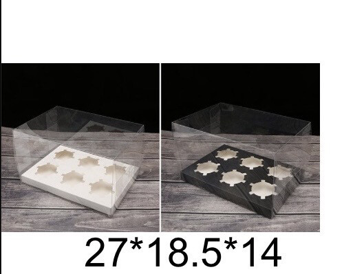 Transparent Cupcake Boxes 4 Cavity, white Color 