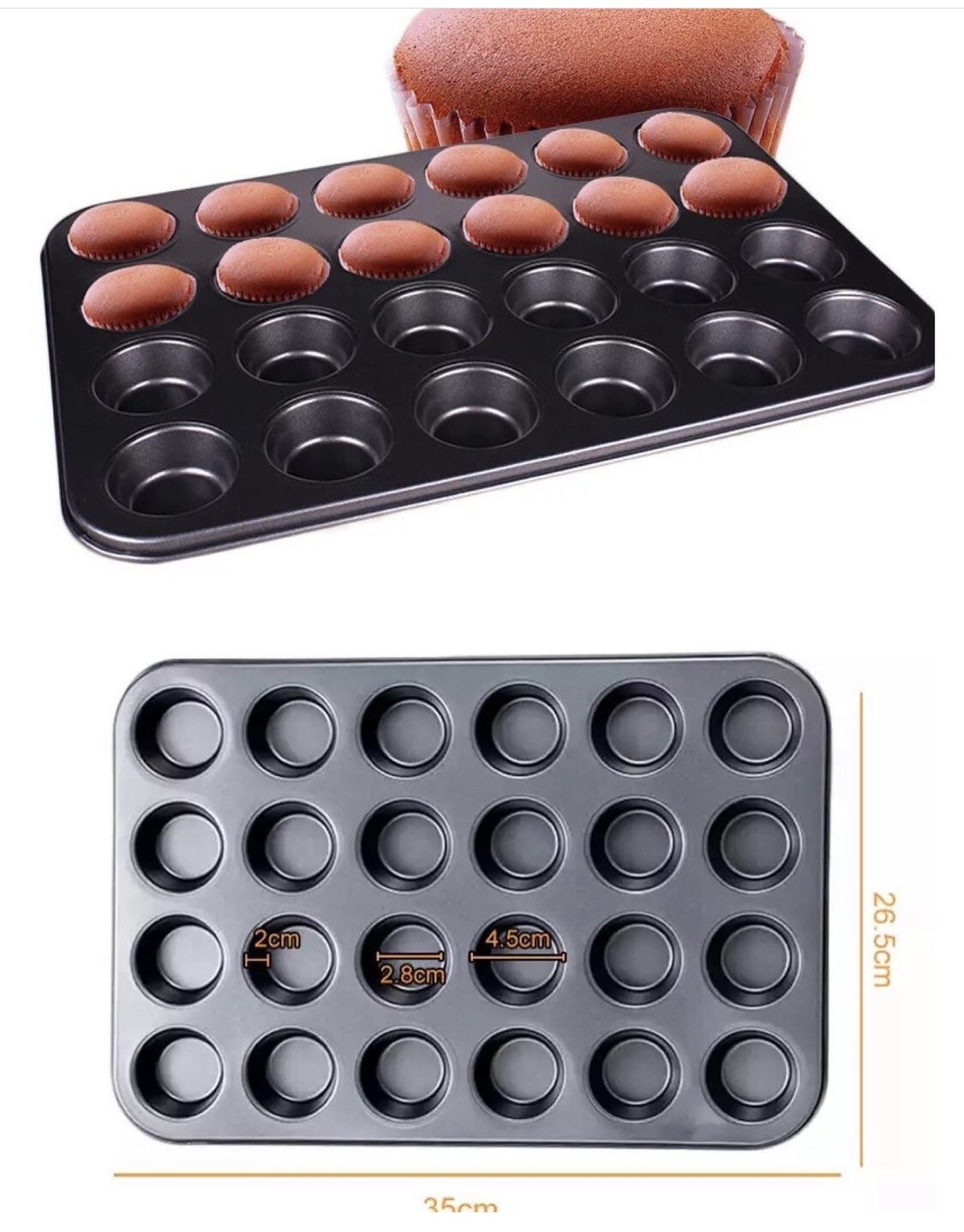 24 Cavity Mini Cupcake Pan