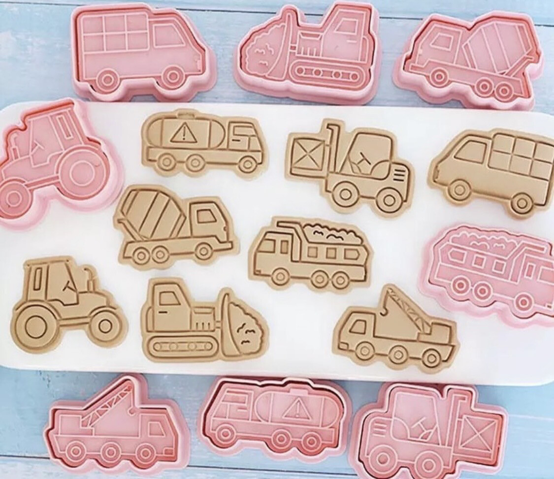 8 Pieces Trucks Theme Cutter and Stamp  Set