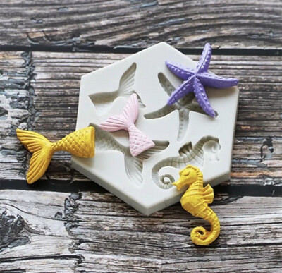 Mermaid Tail, Seahorse, Starfish Mold
