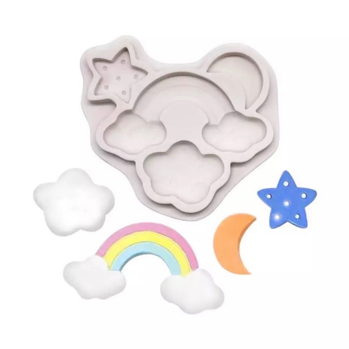 Rainbow, Moon, Star, Cloud Mold