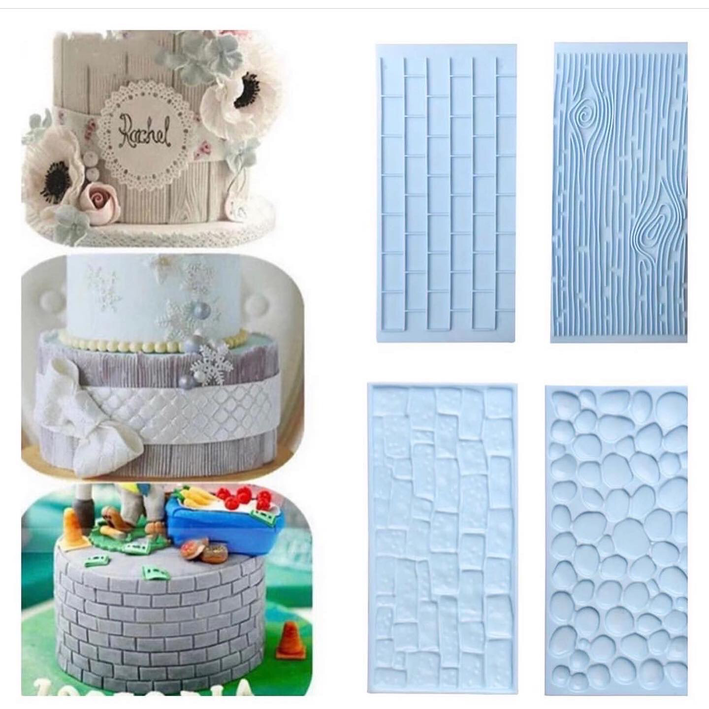 Wood &amp; Brick Embossed Stamp ( Set Of 2 Pieces )