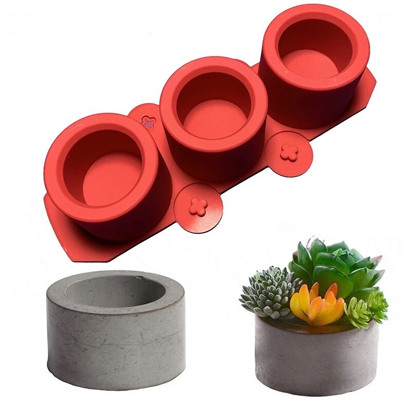 Round 3 Cavity Pot Silicon Mold