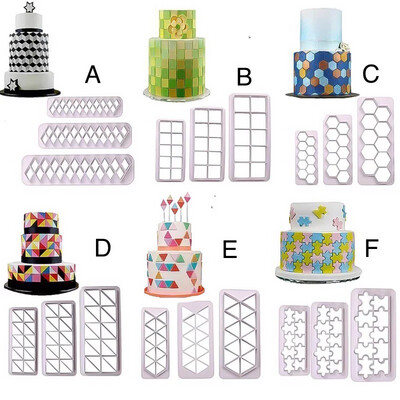 Geometrical Cutter Sets, hexagon, square, triangle, puzzle