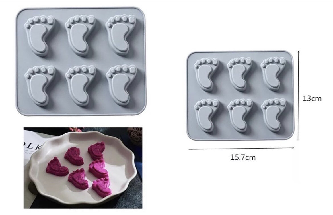Baby Feet 6 Cavity Silicon Mold