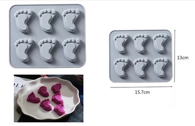Baby Feet 6 Cavity Silicon Mold