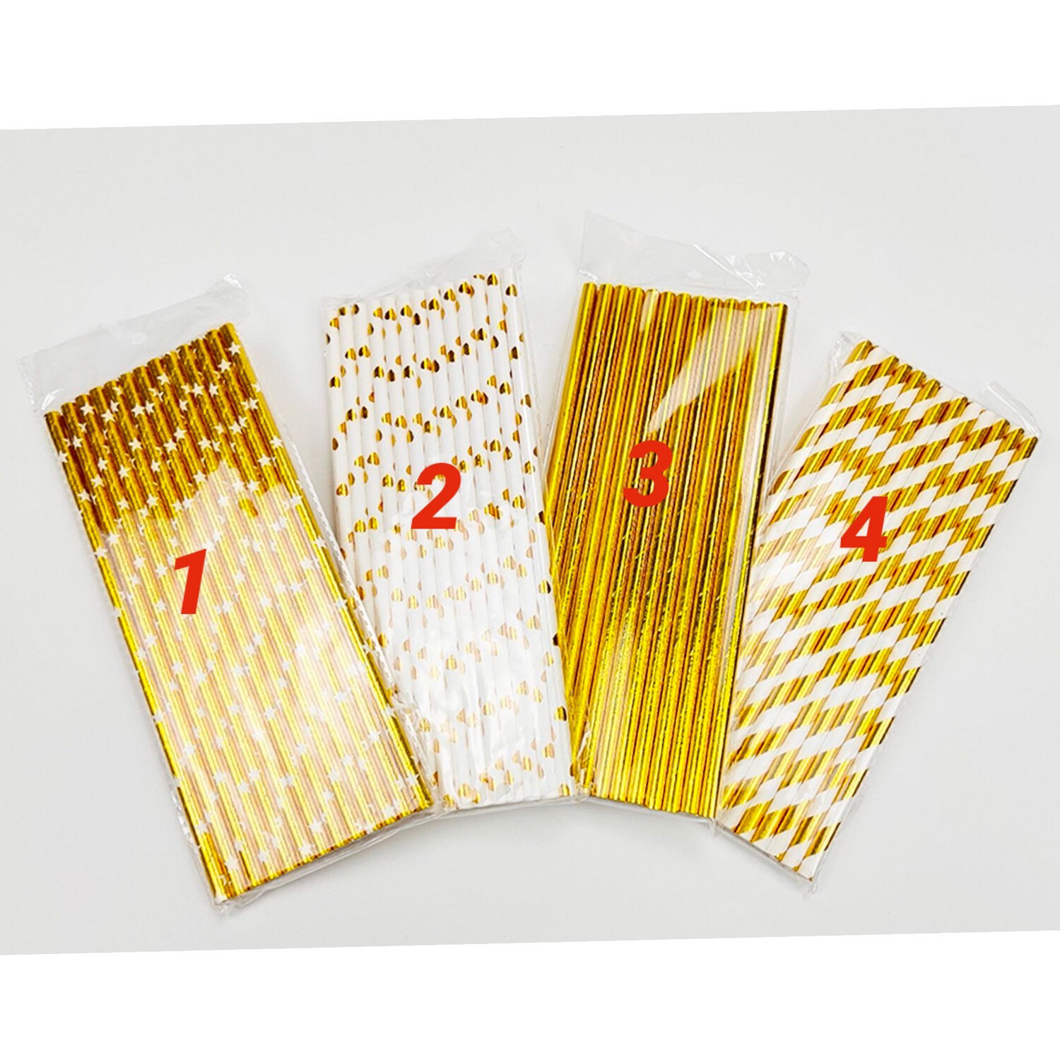 Cakepop Sticks, gold straws