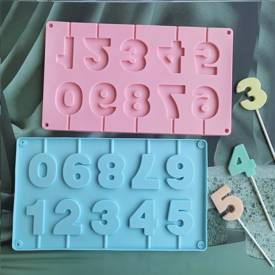 Lolipop Numbers Silicone Mold