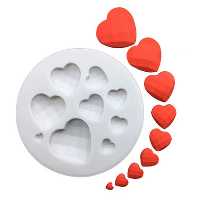 Valentine Diamond Hearts Silicone Mold