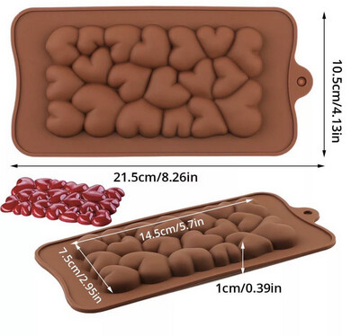 Hearts Chocolate Bar Silicone Mold