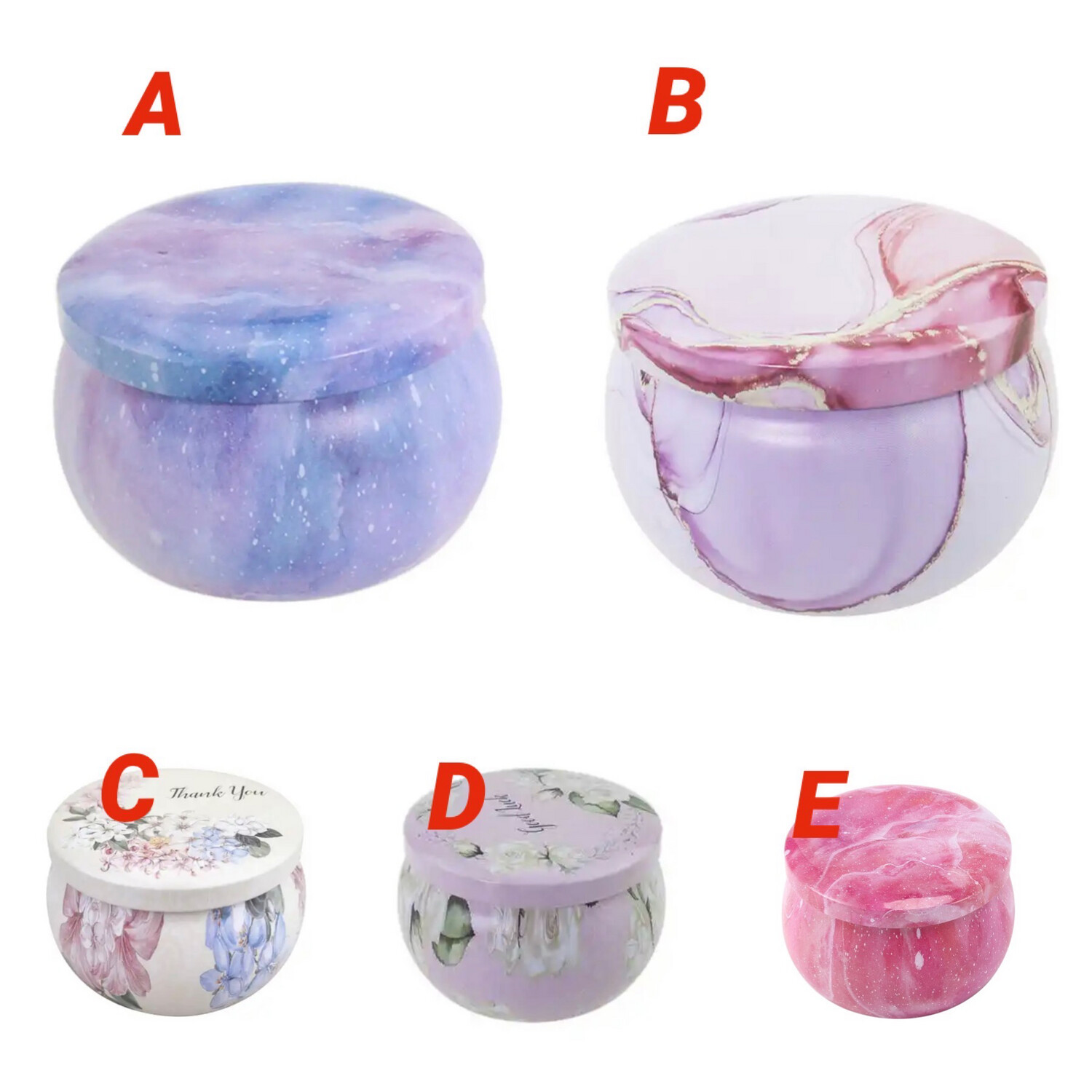 Candle Tins Jars Round Container