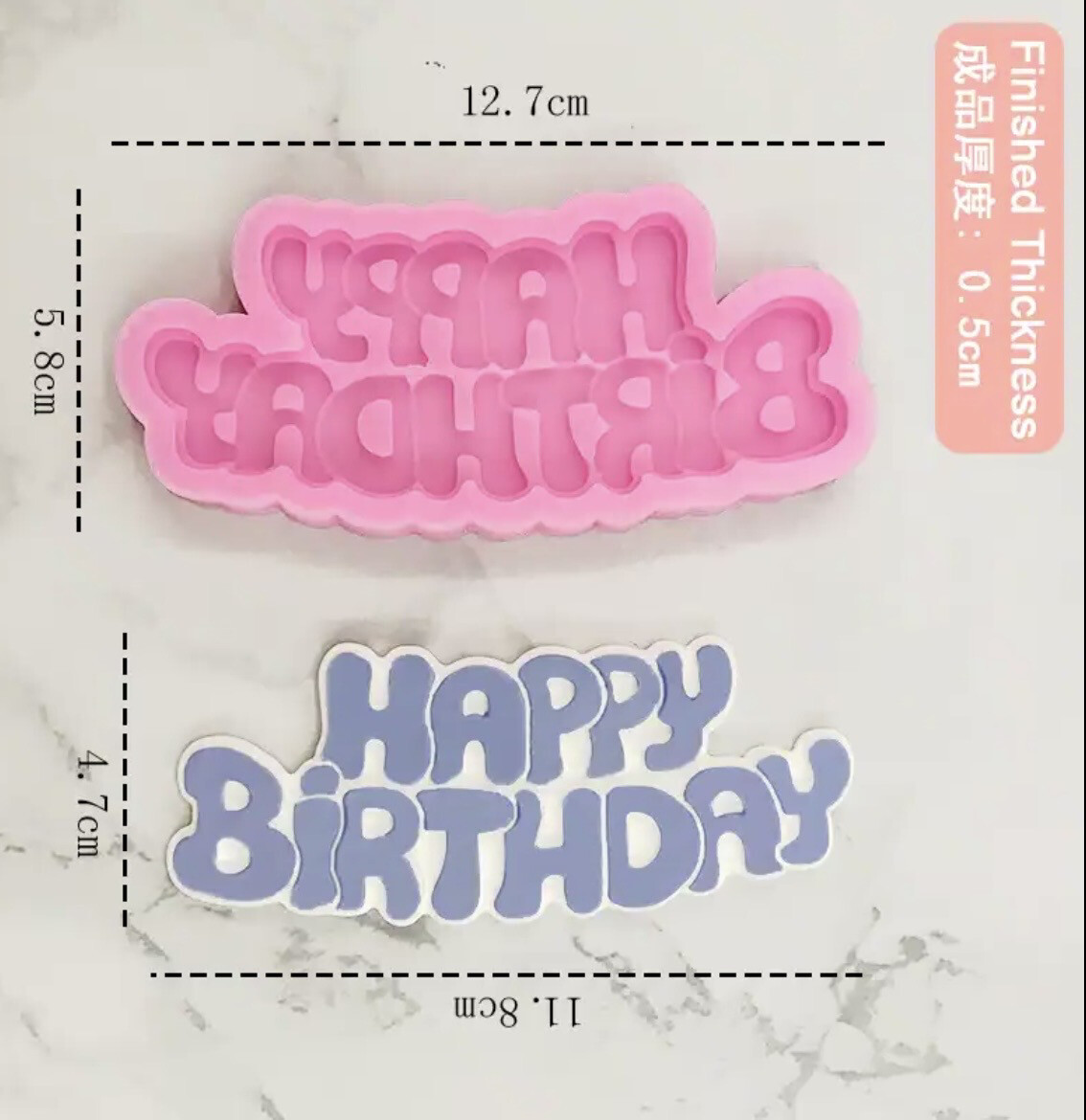 Happy Birthday Silicone Mold
