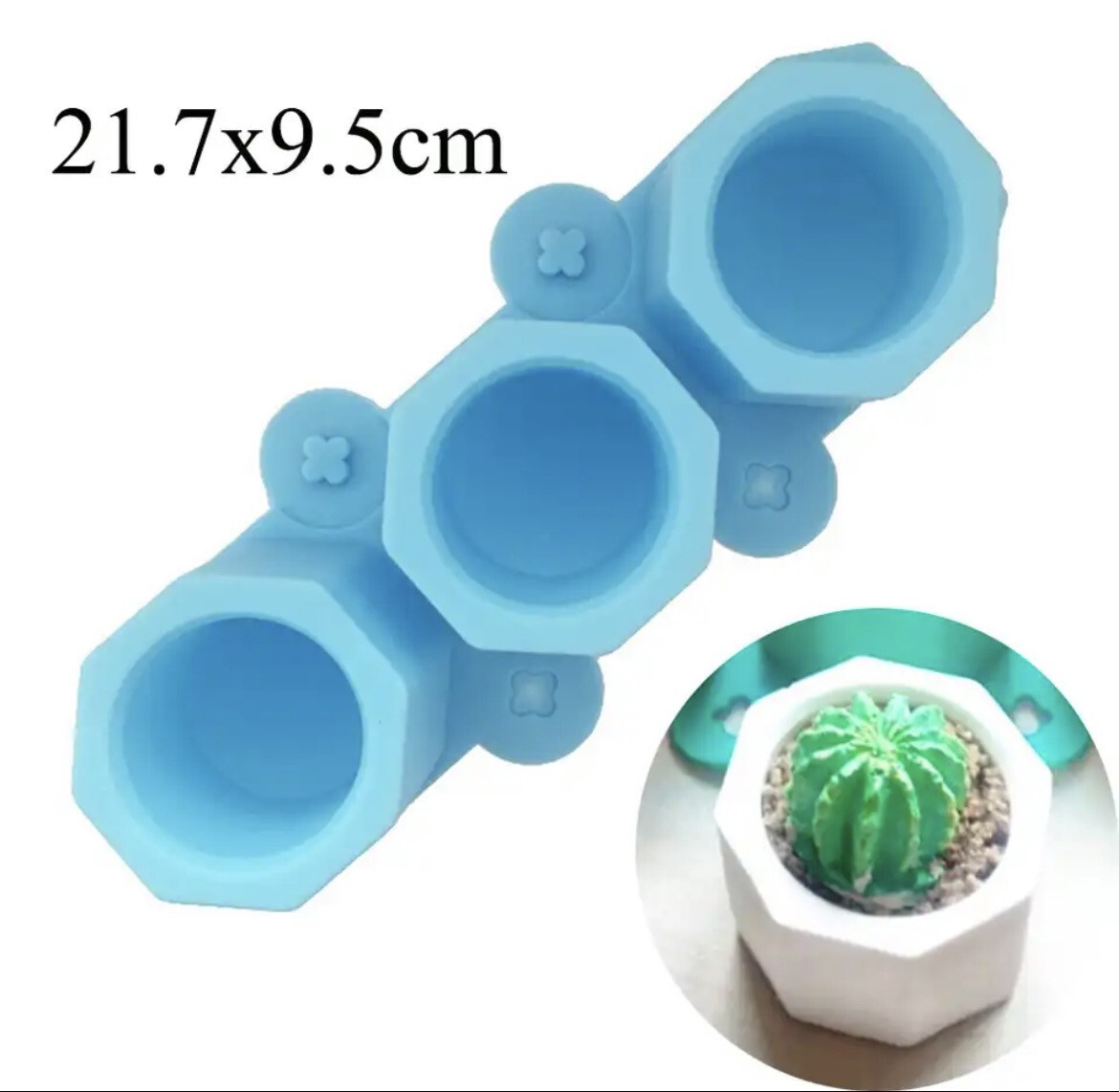3 Cavity Hexagon Cup Silicone Mold