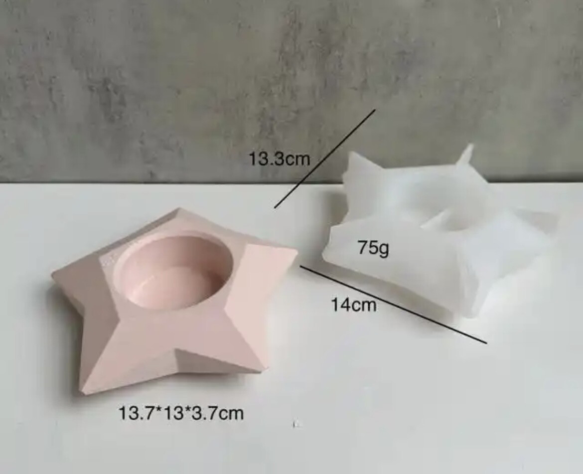 Star Shape Pot Candle Silicone Mold
