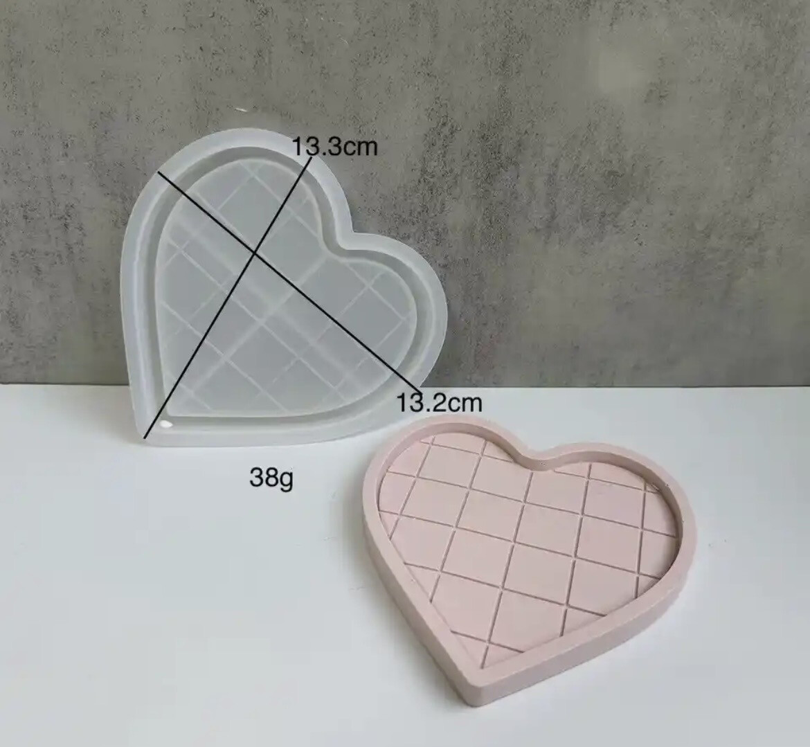Heart Shape Tray, Coaster Silicone Mold
