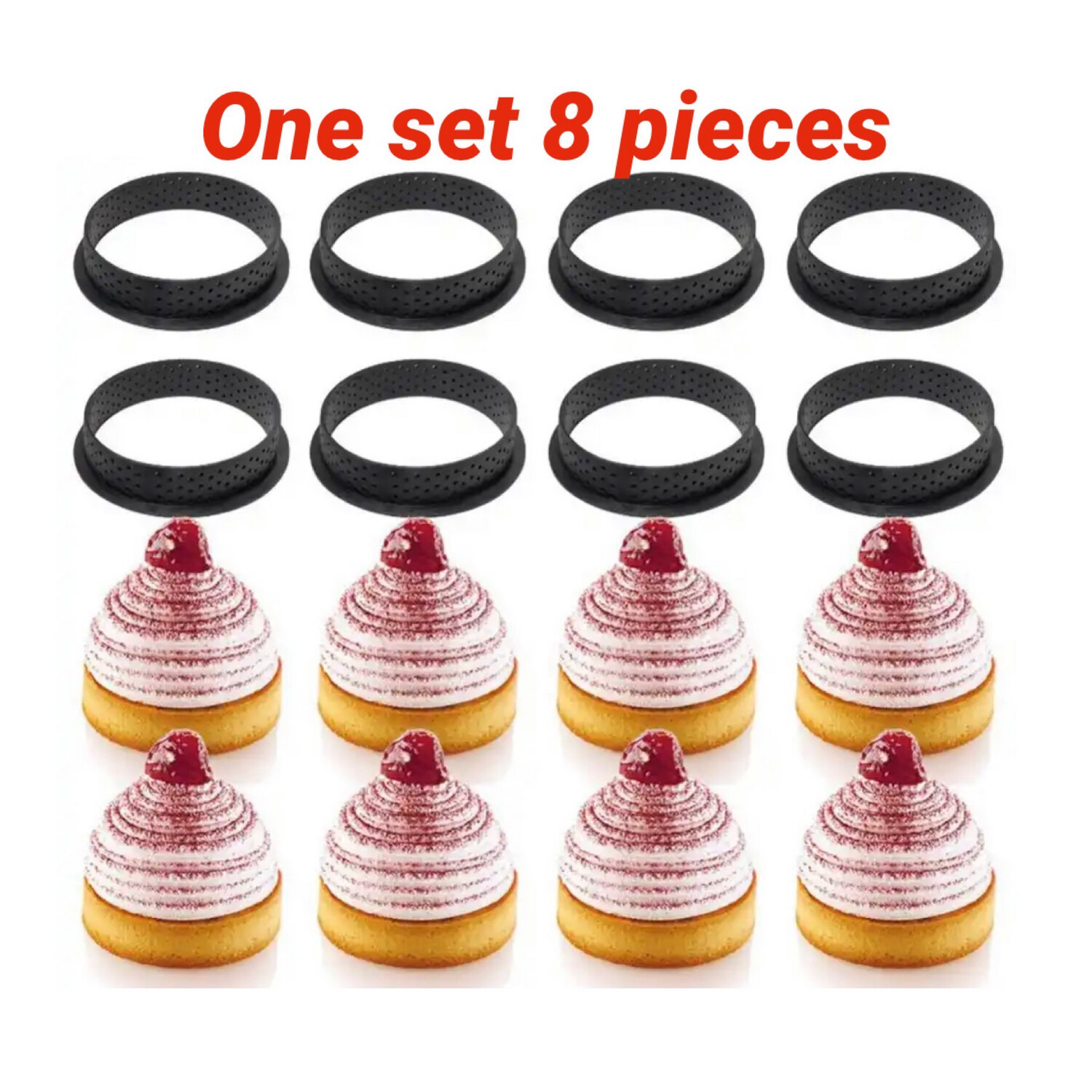8 Pieces Round Tart Rings