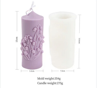 Round Upright Flower Candle Silicone Mold