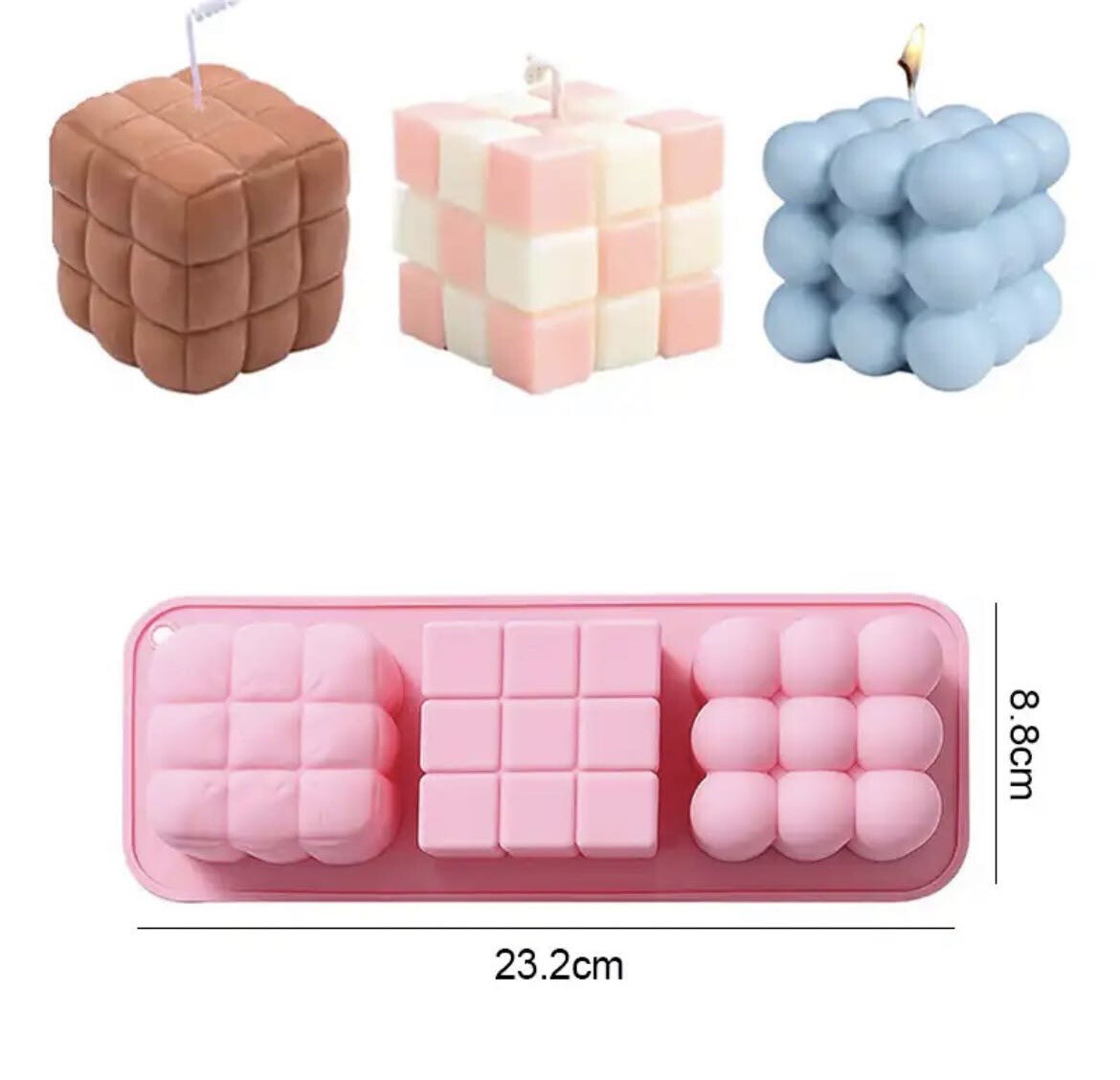 3 Shapes Cubes Silicone Mold