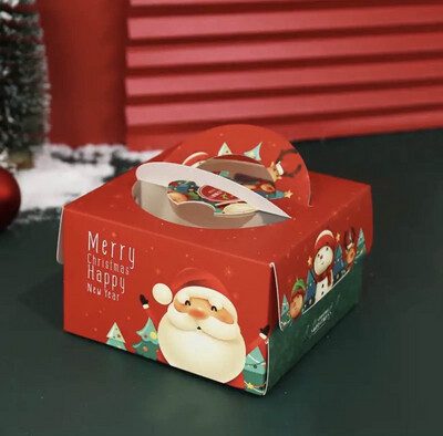 Christmas Cake Box + Cake Board Size 16*16*12.5cm