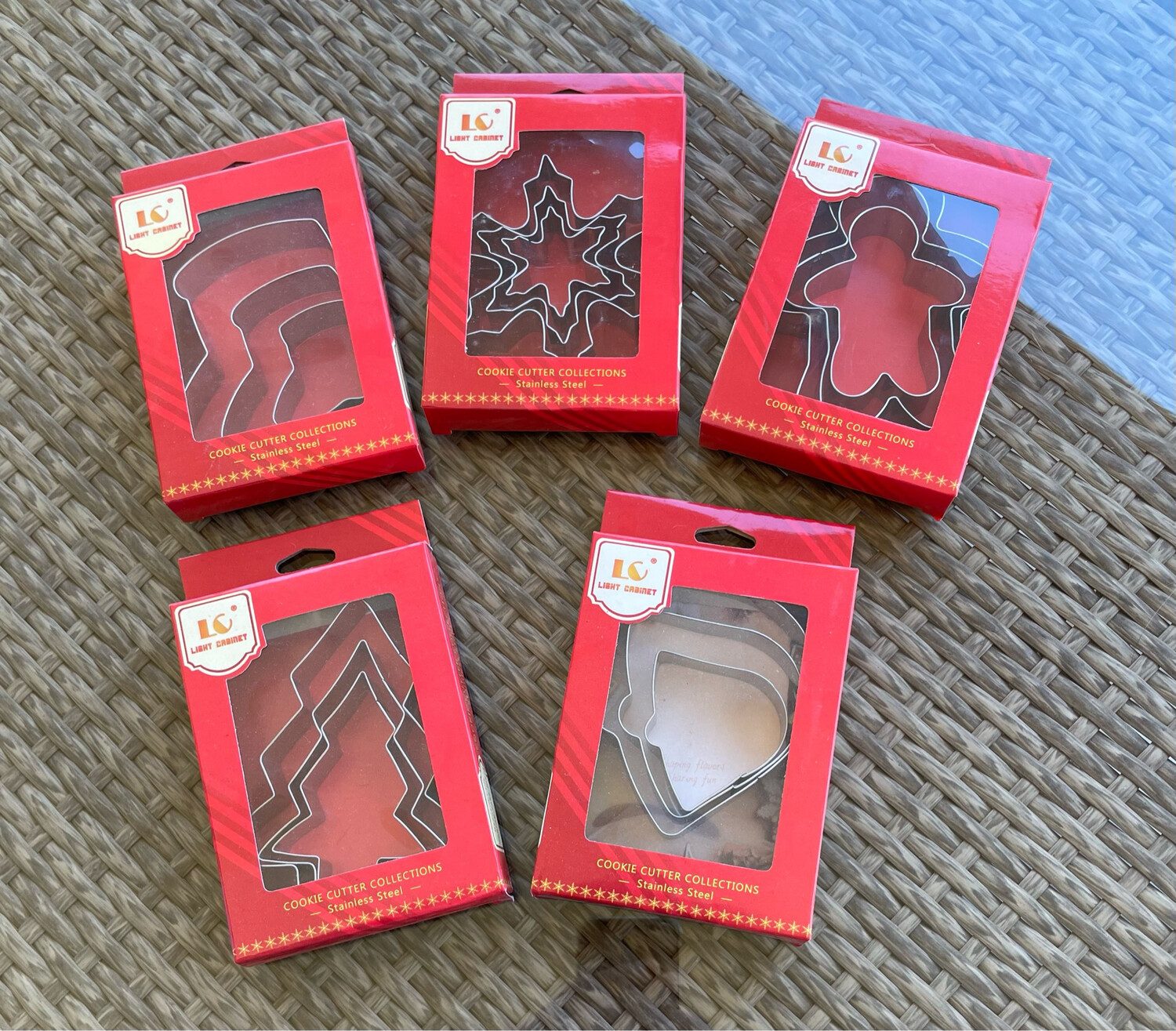 Christmas, snowflake, gingerbread, bell, tree, boot Cookie Cutter Set