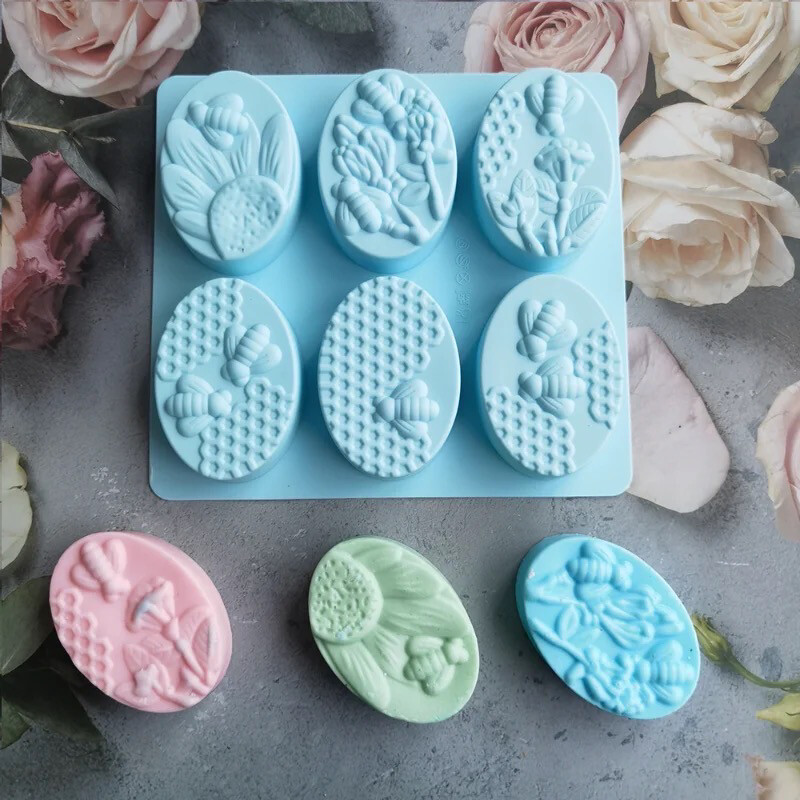 Bee 6 Style Soap Silicone Mold