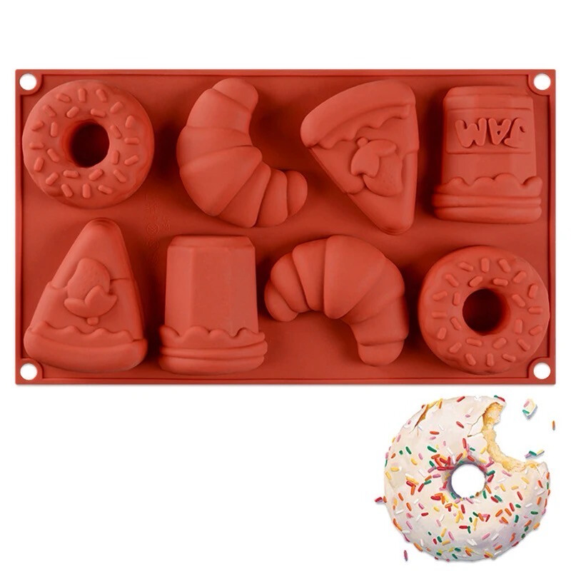 8 Cavity Donut &amp; Cake Silicone Mold
