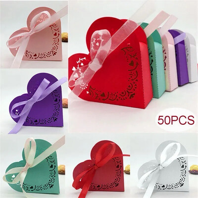 Mini 3D Heart Shape Box 50 Pieces