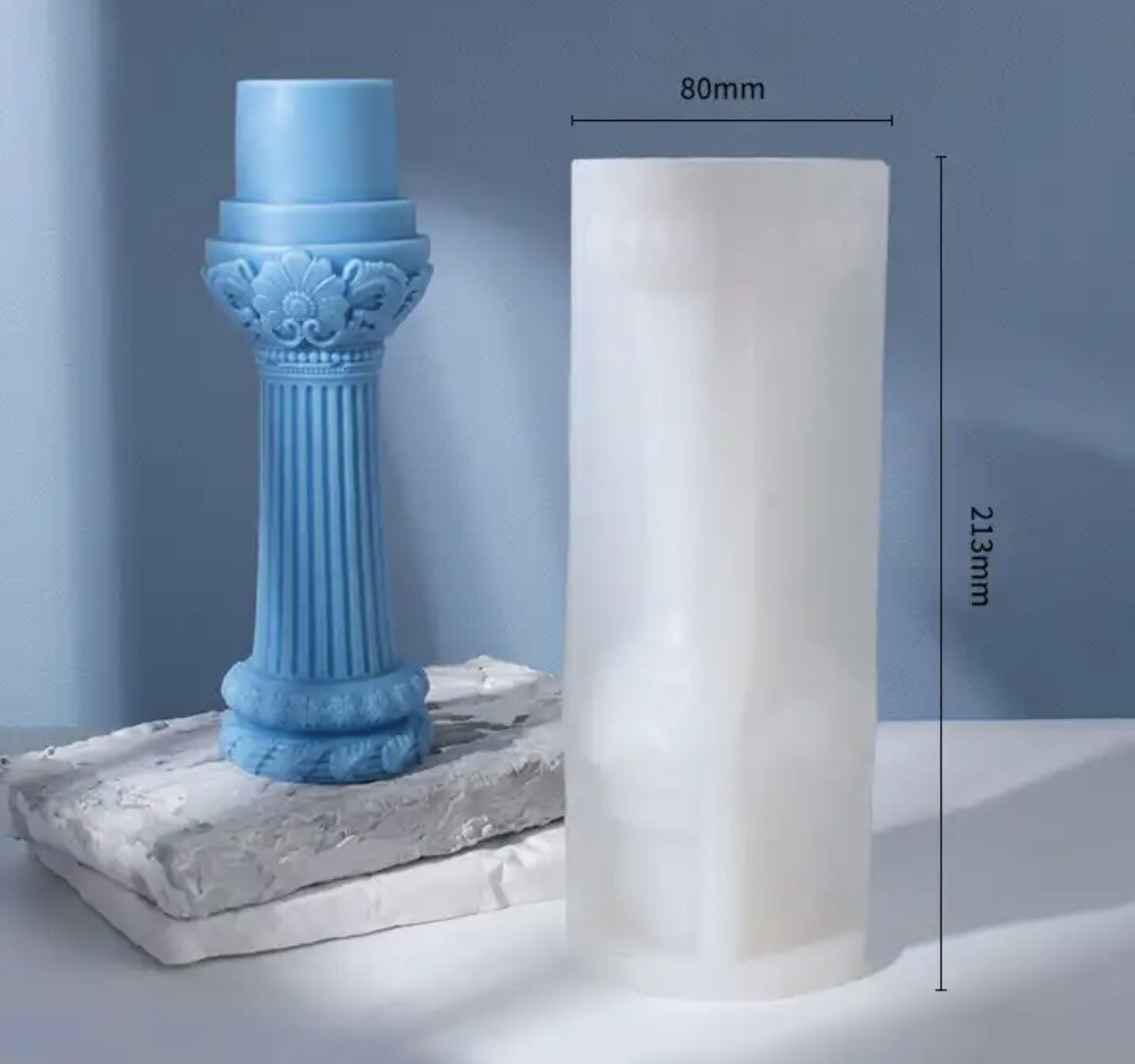 Large Roman Column Candle Silicone Mold