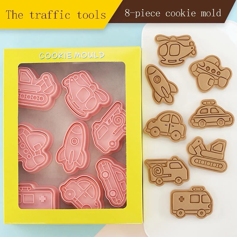 Set Transport Cookie Cutters And Stamps