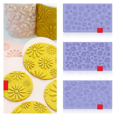 New Acrylic Fondant Embossing Mold with Brush 