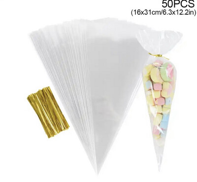 Transparent triangle Shape bags 50/bags + string